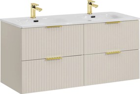 Szafka łazienkowa Adel 120 cm z podwójną umywalką wpuszczaną, kaszmir