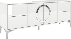 Biała nowoczesna komoda RTV Dancan EVA / połysk