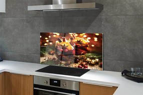 Szklany Panel Zimowa Herbata z Cynamonem