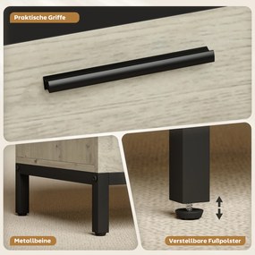 HOMCOM Industrialny Sekretarzyk z Półkami i Metalową Ramą 100 cm Naturalne Drewno + Czarny | Aosom PL