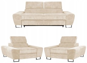 Zestaw mebli wypoczynkowych salonu Savio Sofa 2os fotele beż Family Meble