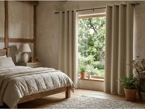 Zasłona OXFORD 140x250 cm, jasna oliwkowa Zawieszanie: Metalowe pierścienie