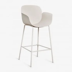 Taboret Ogrodowy Wysoki Z Polipropylenu I Stali Lynette Biały Kamień & ↑75 Cm - Sklum