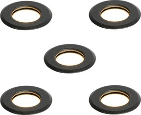 Zestaw 5 nowoczesnych reflektorów gruntowych czarnych z LED IP67 - Linsey