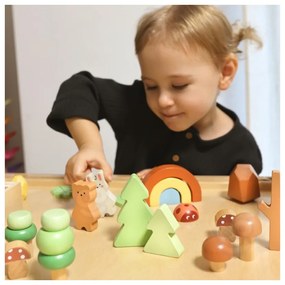 Tooky toy zestaw leśny układanka w stosy klocki figurki