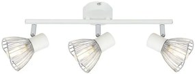 Biała lampa sufitowa z trzema drucianymi kloszami - V171-Merpix