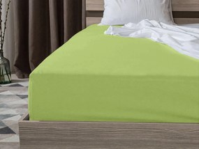PrzytulneMieszkanie.pl Prześcieradło Jersey HIGHFIT pistacjowe 90 x 200 cm