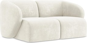 Modułowa sofa 2-osobowa - z tkaniny szenilowej - biały - LANI