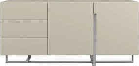 Dwudrzwiowa komoda z szufladami Hudson H01 piaskowy połysk