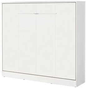 Pionowy biały tapczan z półką 160x200 L4-L68