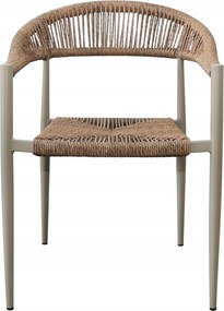 Krzesło Ogrodowe Beżowe 56x60x78 cm Plecione Sznurki Nowoczesne Wytrzymałe