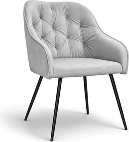 Krzesło glamour Albi Ideal Black pikowane