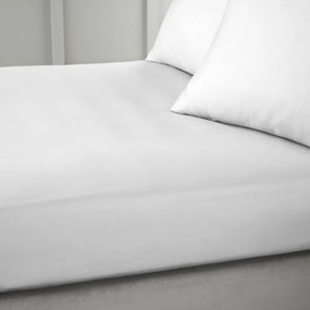 Jasnoszare prześcieradło z satyny bawełnianej z gumką 150x200 cm Cotton Sateen – Bianca