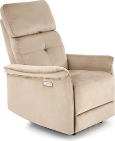 Aksamitny fotel Semir z funkcją elektrycznego rozkładania