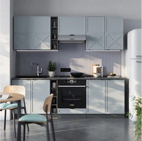 Aneks kuchenny jasnoniebiesko-szary/antracytowy 235x46x81.6 fame-line