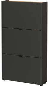 Antracytowa uchylna szafka na buty 71x127x22 cm Ameca – Germania