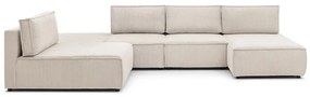 Kremowy sztruksowy narożnik (strona zmienna) Nihad modular – Bobochic Paris