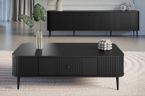 Stolik kawowy z szufladą Vesper 103x60 cm - czarny / czarne nogi