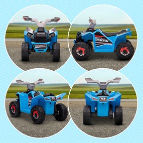 HOMCOM Elektryczny Quad dla Dzieci, 2,5 km/h, Jazda do Przodu &amp; do Tyłu, dla 18-36 Miesięcy, Niebieski