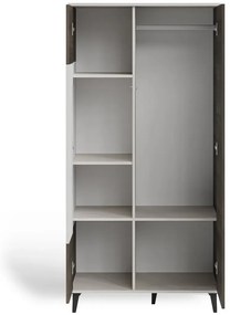 Szafa dwudrzwiowa RANDOM 2 S-1 90cm orzech/kaszmirowa HALMAR