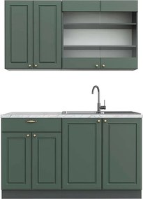 Pojedyncza kuchnia zielono-złoty country house/antracytowy 140x60x81.6 fame-line