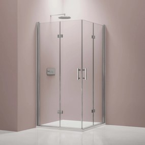 Kabina prysznicowa narożna EX2138 mm szkło nano - drzwi składane - 80 x 80 x 195 cm
