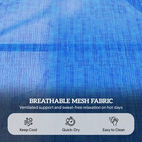 Leżak Ogrodowy Outsunny, Składany, Wodoodporny, 194 cm x 72 cm x 31 cm, Czarny + Granatowy