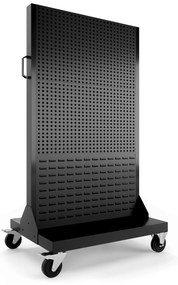 Ścianka warsztatowa, tablica na narzędzia MARIUSZ, 965 x 1555 x 610 mm, All Black: czarna