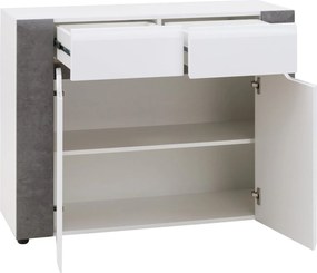 Komoda z Szufladami do Salonu NOVO 107 cm Biała / beton Nowoczesna