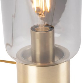 Designerska lampa stołowa mosiądz z dymionym szkłem - Bliss Cute