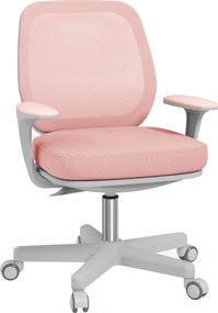 Vinsetto Fotel biurowy, ergonomiczny fotel z funkcją obrotową, regulowany 55 x 48 x 82,5-94,5 cm różowy