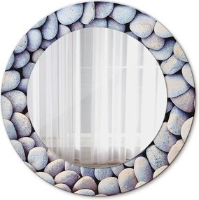Lustro z nadrukiem okrągłe Kamienie morskie koło