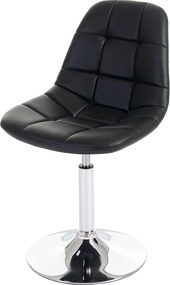 Krzesło do jadalni MCW-A60 (zestaw 6 sztuk),  sztuczna skóra, czarny