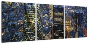 Obraz - Wieczorna panorama Londynu (z zegarem) (90x30 cm)