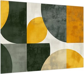 Obraz - Abstrakcja w oliwkowym kolorze (70x50 cm)