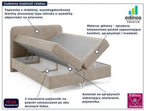 Beżowe łóżko z pojemnikiem 5 rozmiarów N5-R58