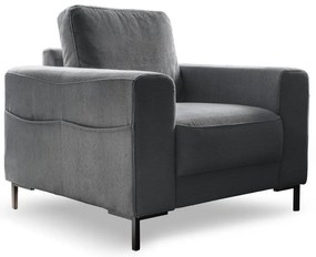 Ciemnoszary sztruksowy fotel Lofty Lilly – Miuform