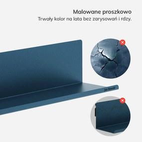 Metalowa półka ścienna Modern Joanne 120 cm, kolor granatowy