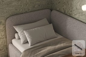 Łóżko Bao 90x200, tkanina LOOP 07, stelaż metalowy, strona lewa, otwierany bocznie