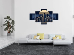 Obraz – Geometryczne miasto (125x70 cm)