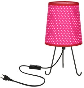 Lampa stołowa z różowo-czerwonym abażurem - 24X D246 K1-C77