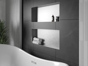 Mexen X-Wall-NR półka wnękowa bez kołnierza 75 x 30 cm, inox - 1911753010