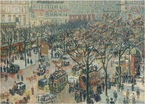 Obraz na szkle - Camille Pissarro, Boulevard des Italiens, Morning, Sunlight, reprodukcje (70x50 cm)