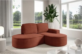 Narożnik MOLLY Prawostronny bez funkcji spania, wolnostojący tkanina CURIO 55 Miedziany