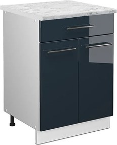 Szafka dolna do kuchni ciemnoniebieski wysoki połysk 60x60x82 fame-line