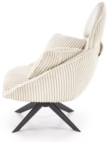 MERRY 2 fotel wypoczynkowy z funkcją obracania, kremowy nowoczesny vintage