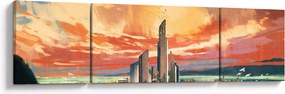 Obraz - Malowane miasto (170x50 cm)