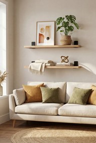 2 klasyczne półki ścienne dąb craft złoty 80 cm H5-N04