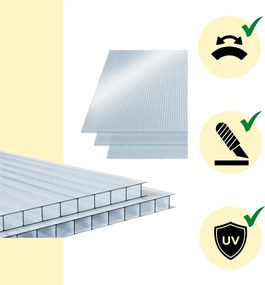 Poliwęglan komorowy MARK 4mm, 60,5x121x0,4cm, 14 szt., przezroczysta Jurhan