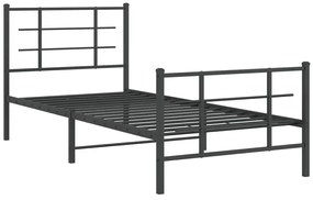 Czarne metalowe łóżko małżeńskie 100x200cm - Alester